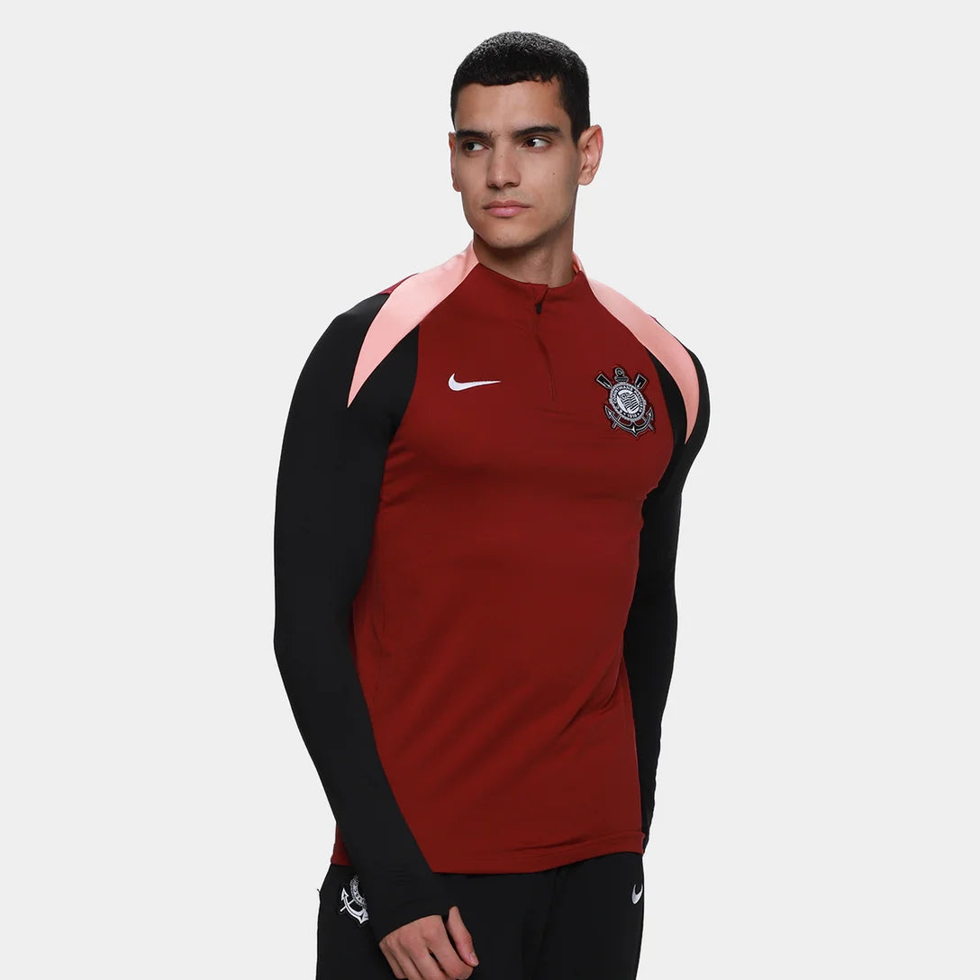Camisa Manga Longa Corinthians Treino 26/27 Jogador Nike Masculina - Bordô
