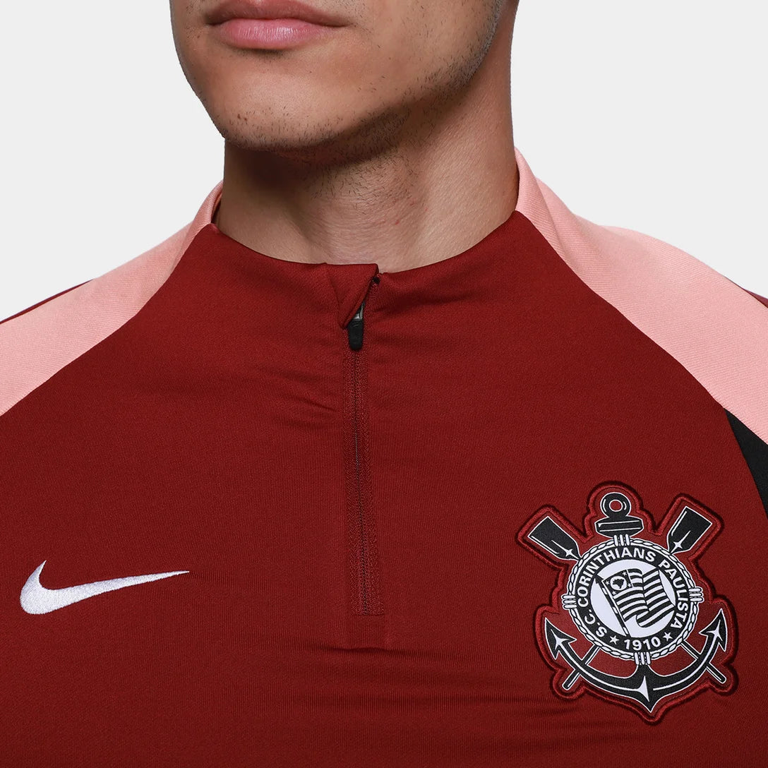 Camisa Manga Longa Corinthians Treino 26/27 Jogador Nike Masculina - Bordô
